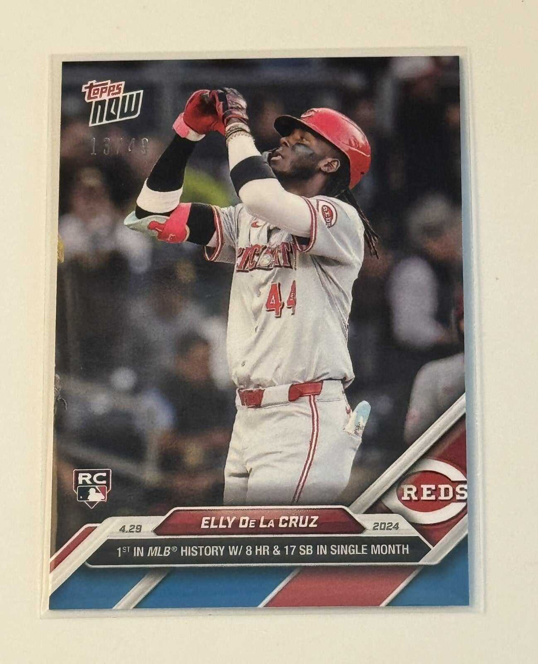 13/49 Elly De La Cruz 2024 Topps Now Cincinnati Reds rookie baseball card