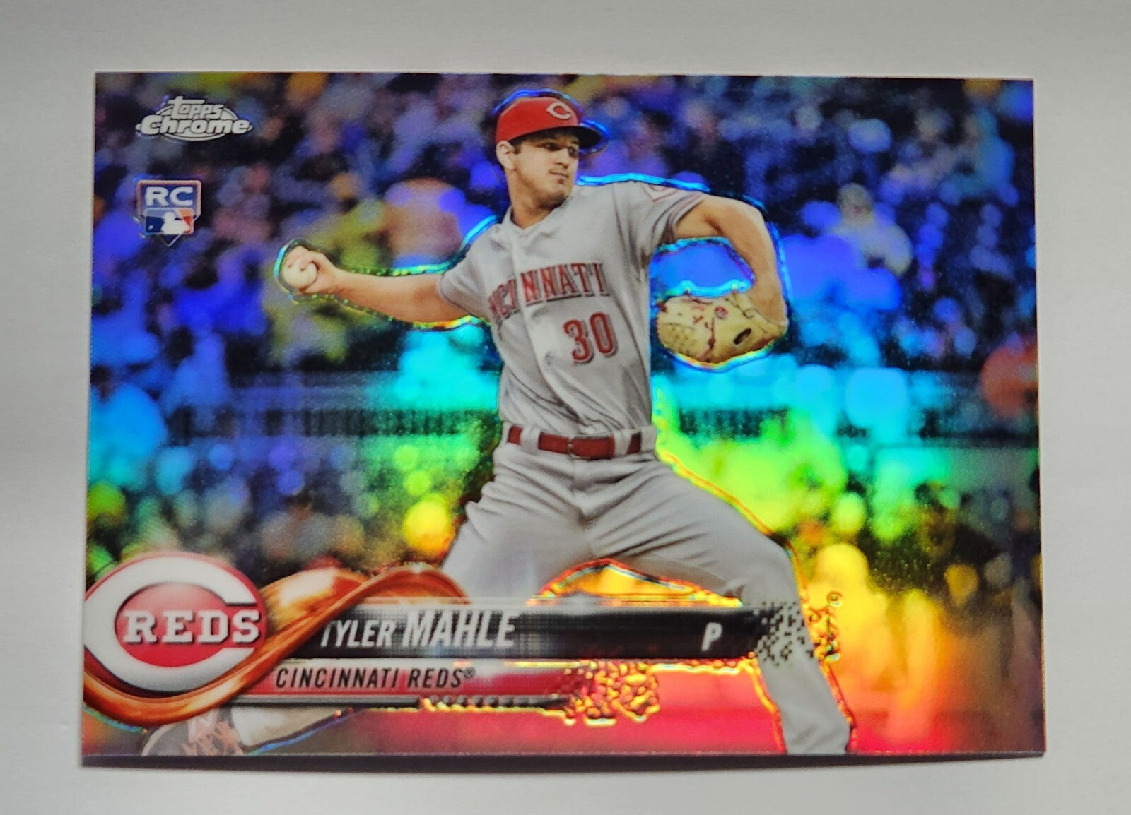 2018 Topps Chrome Tyler Mahle RC Rookie Refractor #12 Reds MLB JUST PULLED!