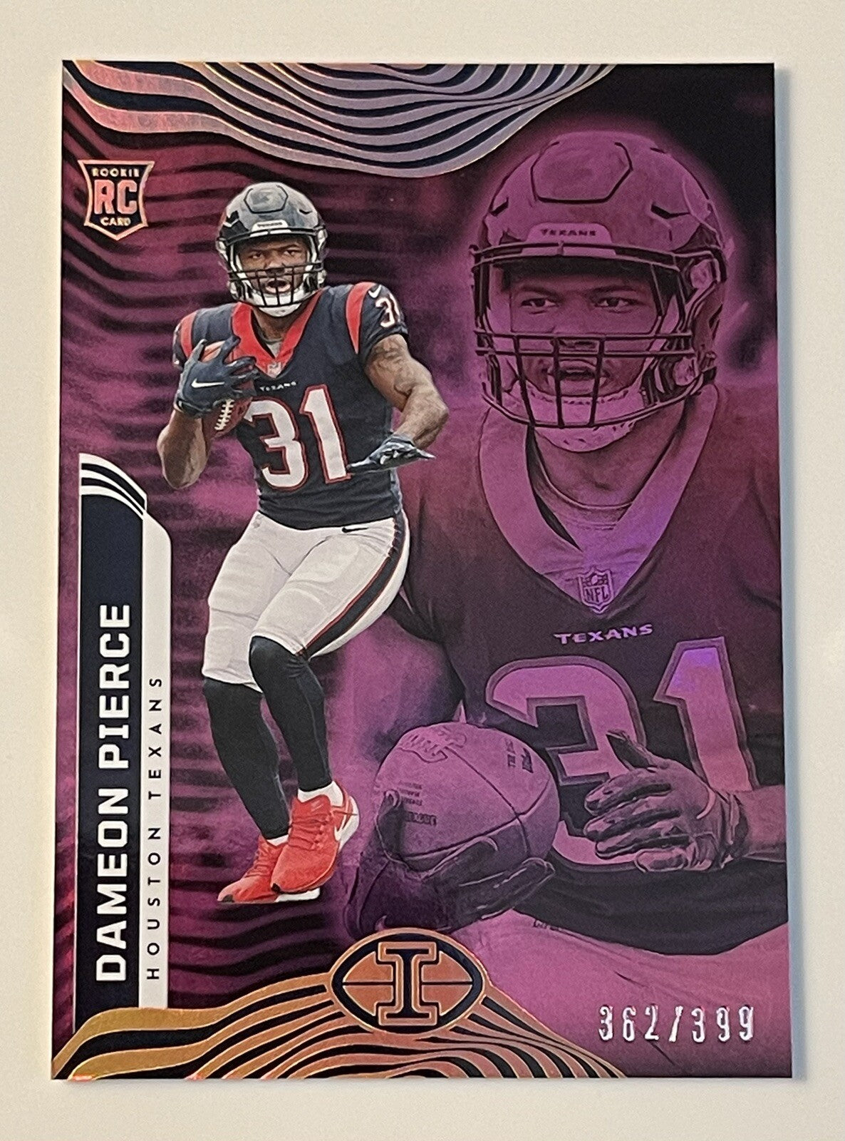 2022 Illusions Dameon Pierce* RC* Refractor 362/399 Rookie Card #37- NFL Texans*