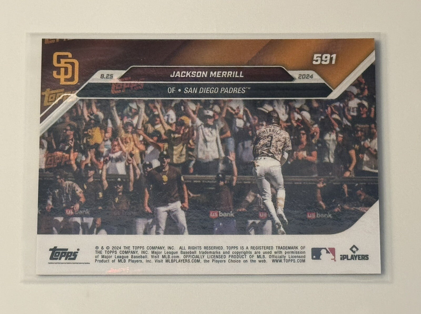 2024 Topps Now Jackson Merrill RC - 2nd Walk-Off HR During 2024 Card #591 Padres