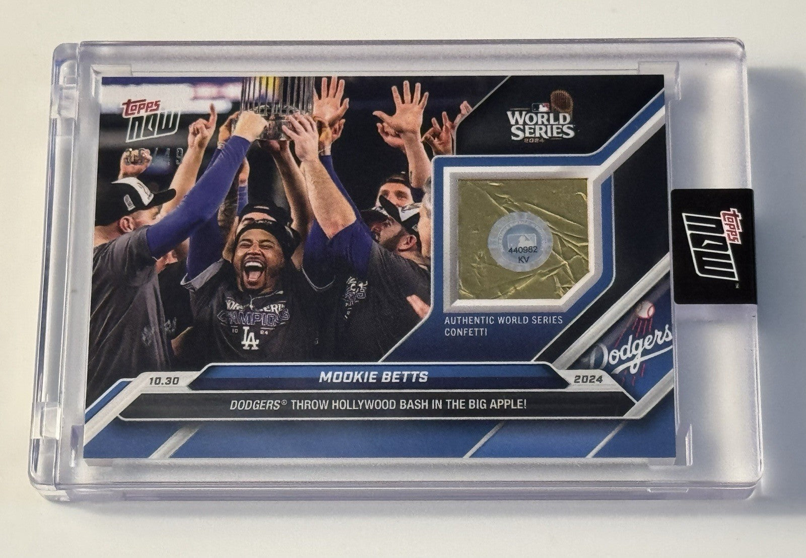 35/49* MOOKIE BETTS 2024 TOPPS NOW WORLD SERIES GAME-USED CONFETTI WSC-2A SEALED