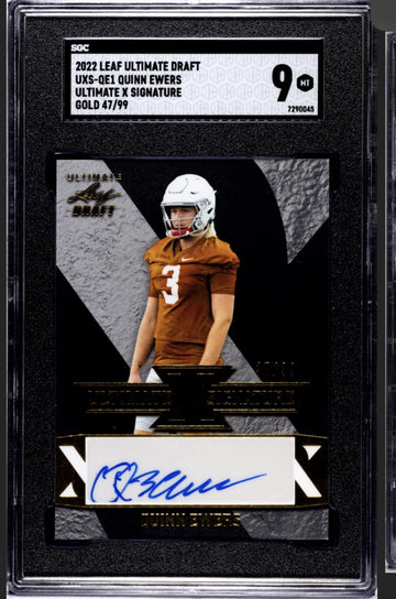 47/99* Quinn Ewers GOLD RC 2022 Leaf Ultimate Draft Ultimate X Sig UXS-QE1 SGC 9