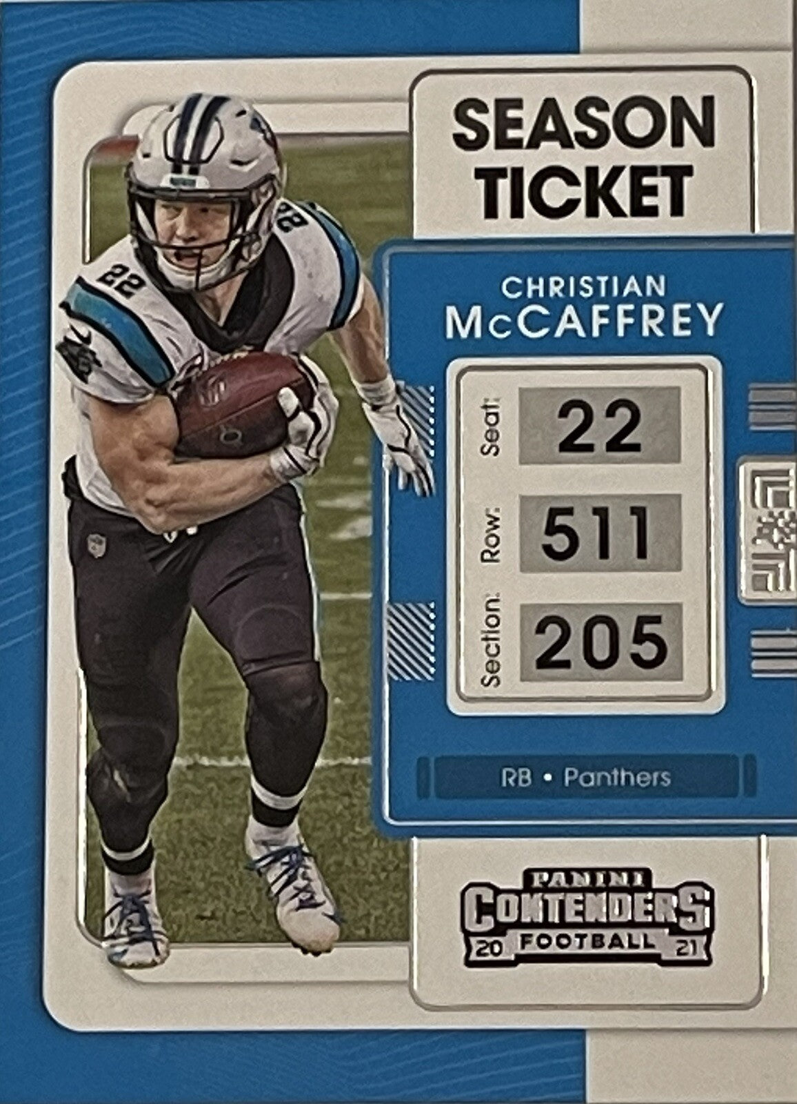 Christian McCaffrey 2021 Contenders Football Season Ticket NFL Card #15 Panthers