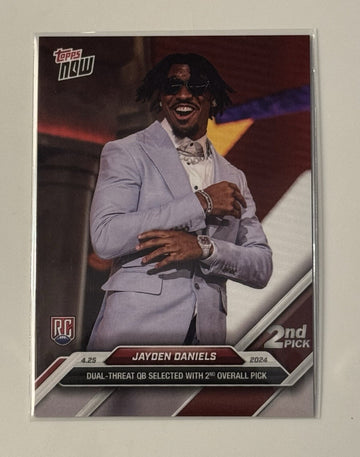 Jayden Daniels RC 2024 Topps Now Draft Night NFL Commanders Football - Card #D-2
