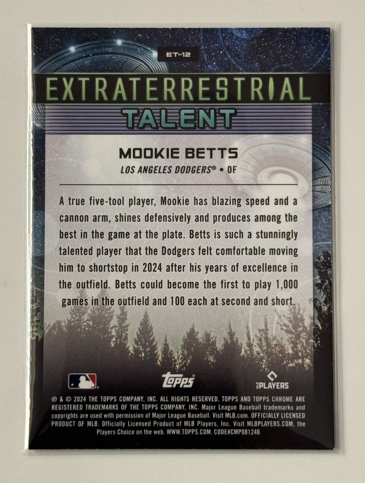 2024 Topps Chrome Cosmic MOOKIE BETTS* Extraterrestrial Talent #ET-12 LA Dodgers
