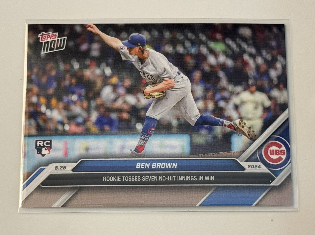 Ben Brown RC* - 2024 MLB TOPPS NOW® MLB Chicago Cubs Baseball - Rookie Card #238