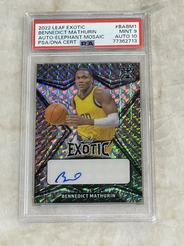 2022-23 Leaf Exotic Mosaic XRC Bennedict Mathurin RC Auto 2/5 #BABM1 PSA 9 CHAMP