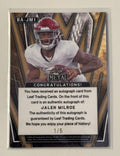 1/5 Jalen Milroe RC Auto 2024 Leaf Metal Football Red Wave Alabama - Card BA-JM1