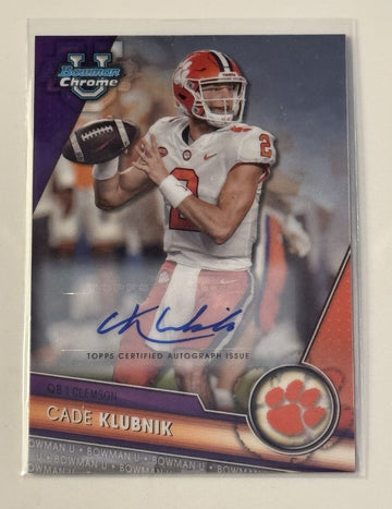 2023 Bowman University Chrome Cade Klubnik RC Auto Prospect - Clemson Tigers #33
