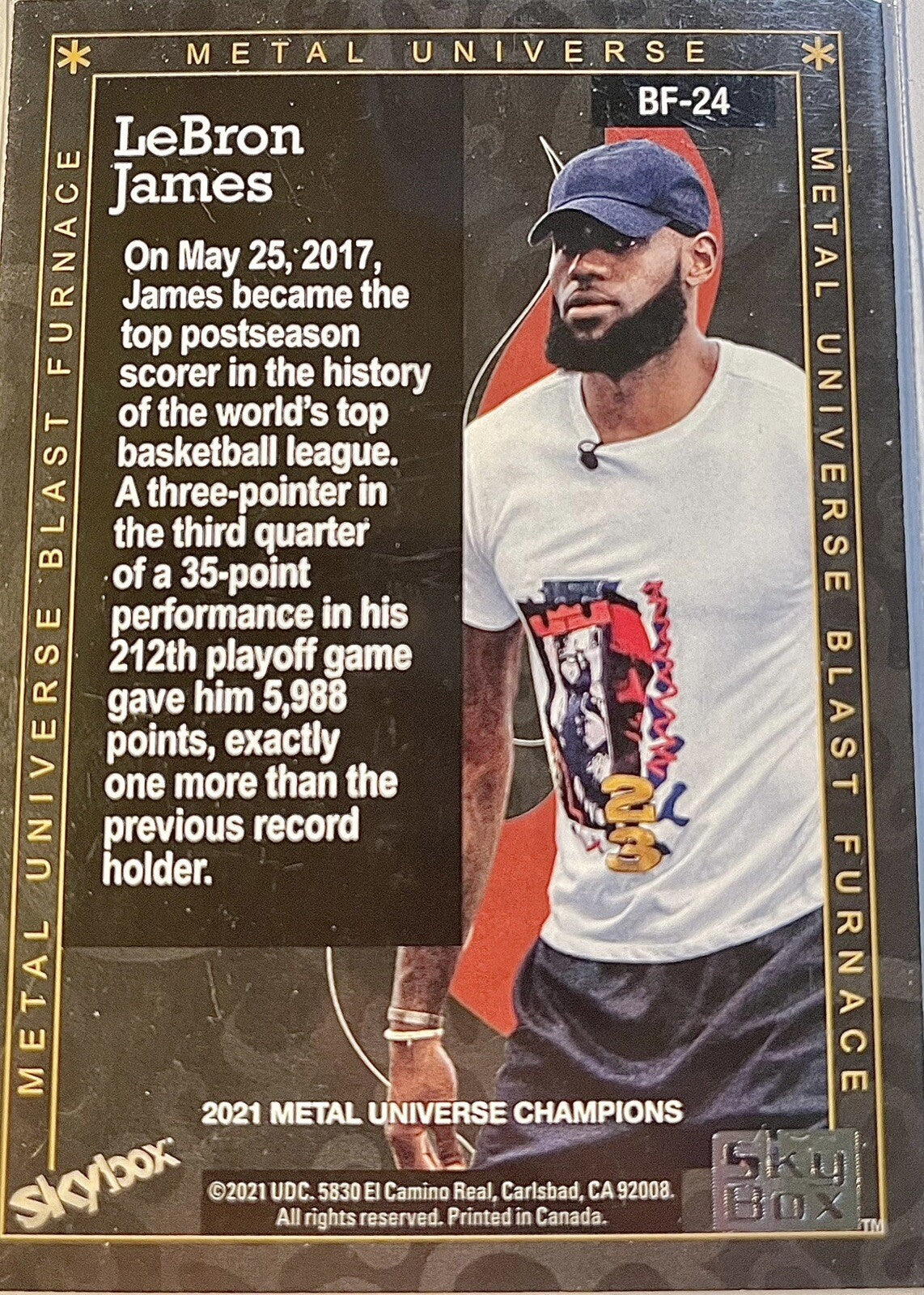 Lebron James* 2021 SKYBOX METAL UNIVERSE CHAMPIONS - Card #BF-24 - Blast Furnace