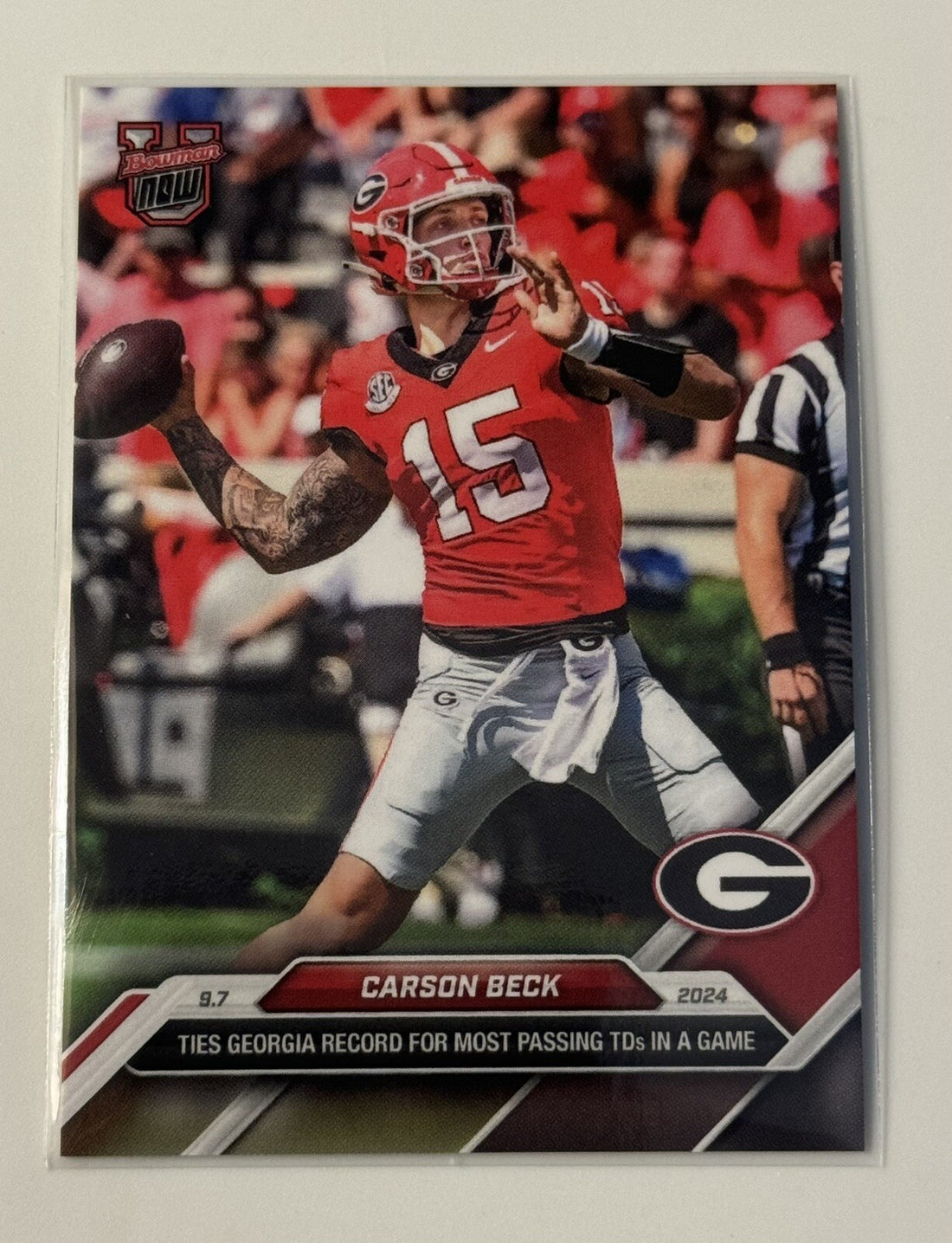 2024-25 Topps Bowman U Now NCAA #8 Carson Beck Georgia Bulldogs