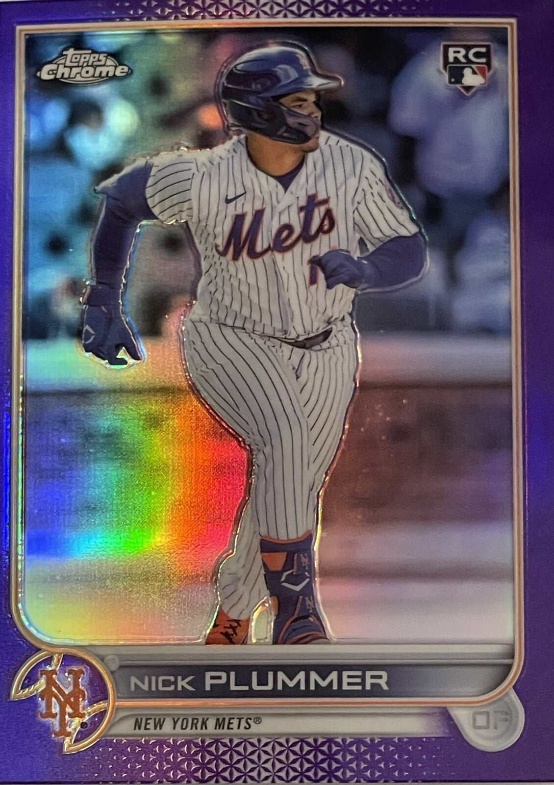 2022 Topps Chrome Update Nick Plummer Purple Refractor RC #USC39 NY Mets MINT!