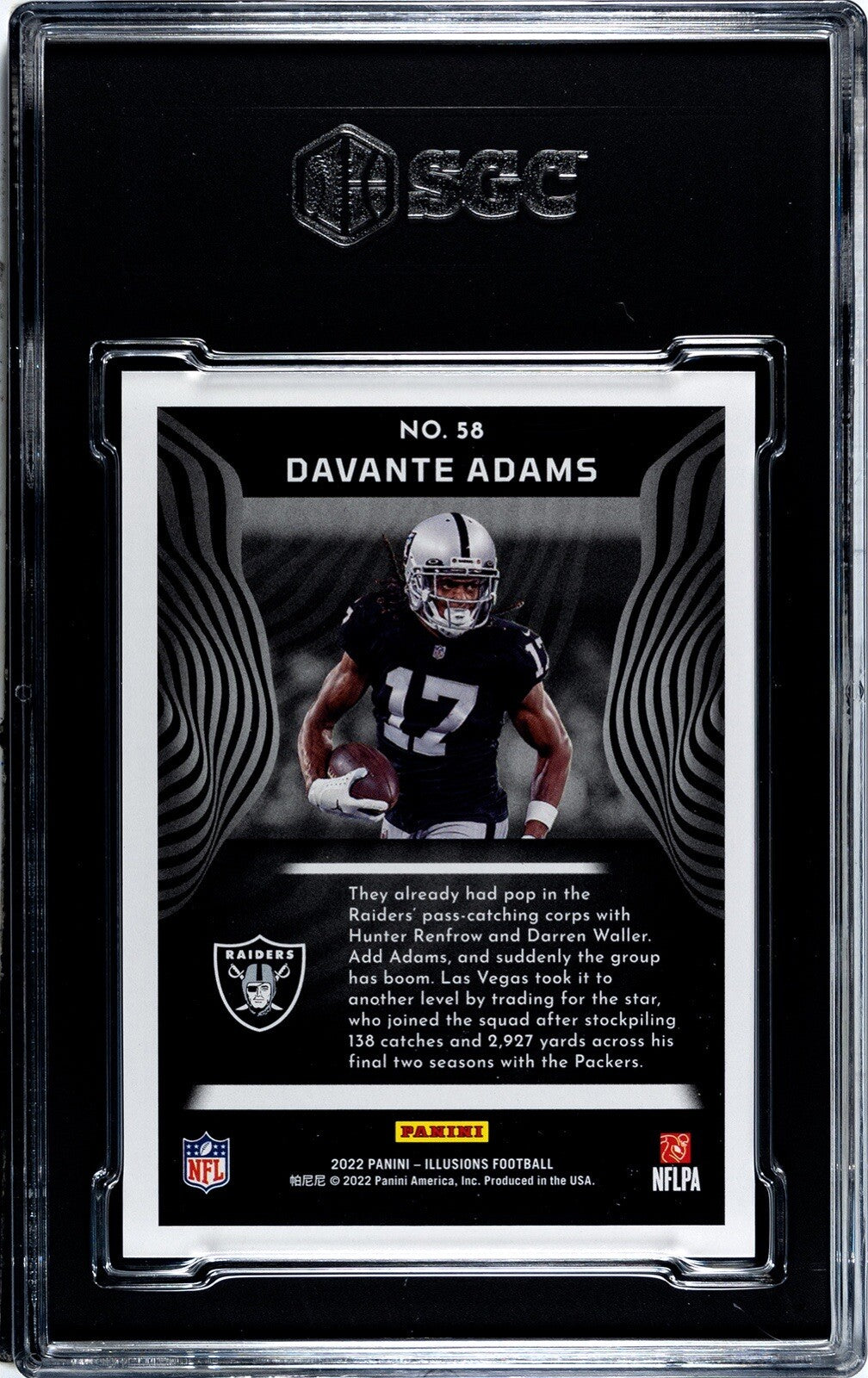 2022 Panini Illusions Davante Adams* Base #58 - NFL Las Vegas Raiders - SGC 9.5*