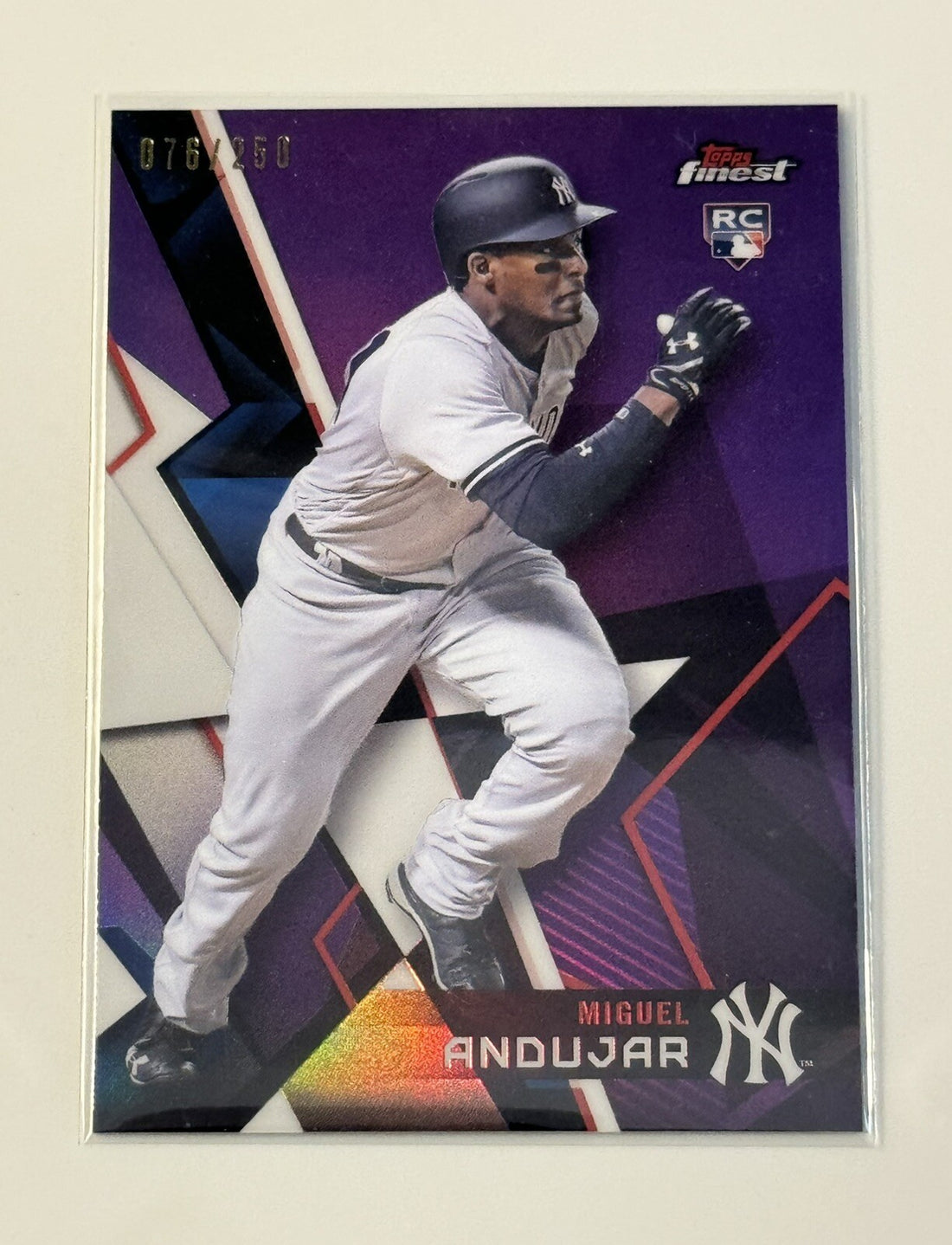 76/250 Miguel Andujar Rookie Card #90 2018 Topps Finest Refractor RC MLB Yankees