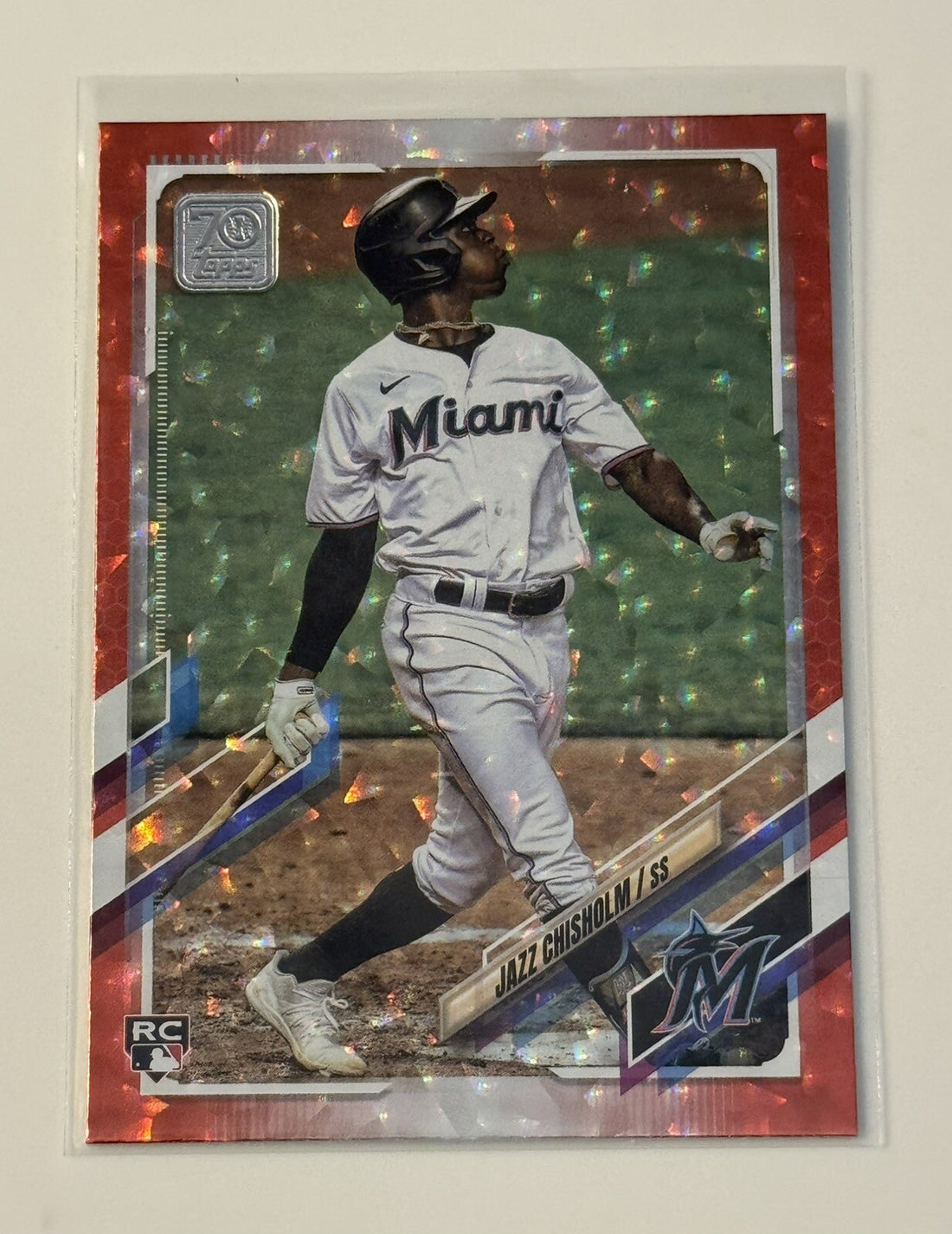 131/199 Jazz Chisholm RC 2021 Topps Series 2 Green Foil MLB Marlins/Yankees #538