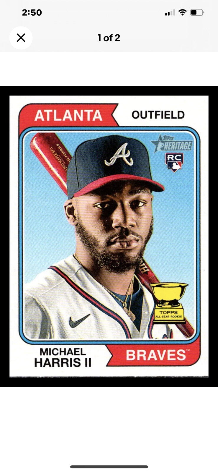 2023 Topps Heritage Michael Harris II RC* Rookie Cup Card #30 MLB Atlanta Braves