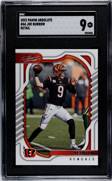Joe Burrow* - 2022 Panini Absolute Football - NFL Cincinnati Bengals QB - SGC 9*