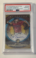 42/50* Spencer Schwellenbach RC Auto Bowman U Inception GOLD* Foil Braves PSA 10