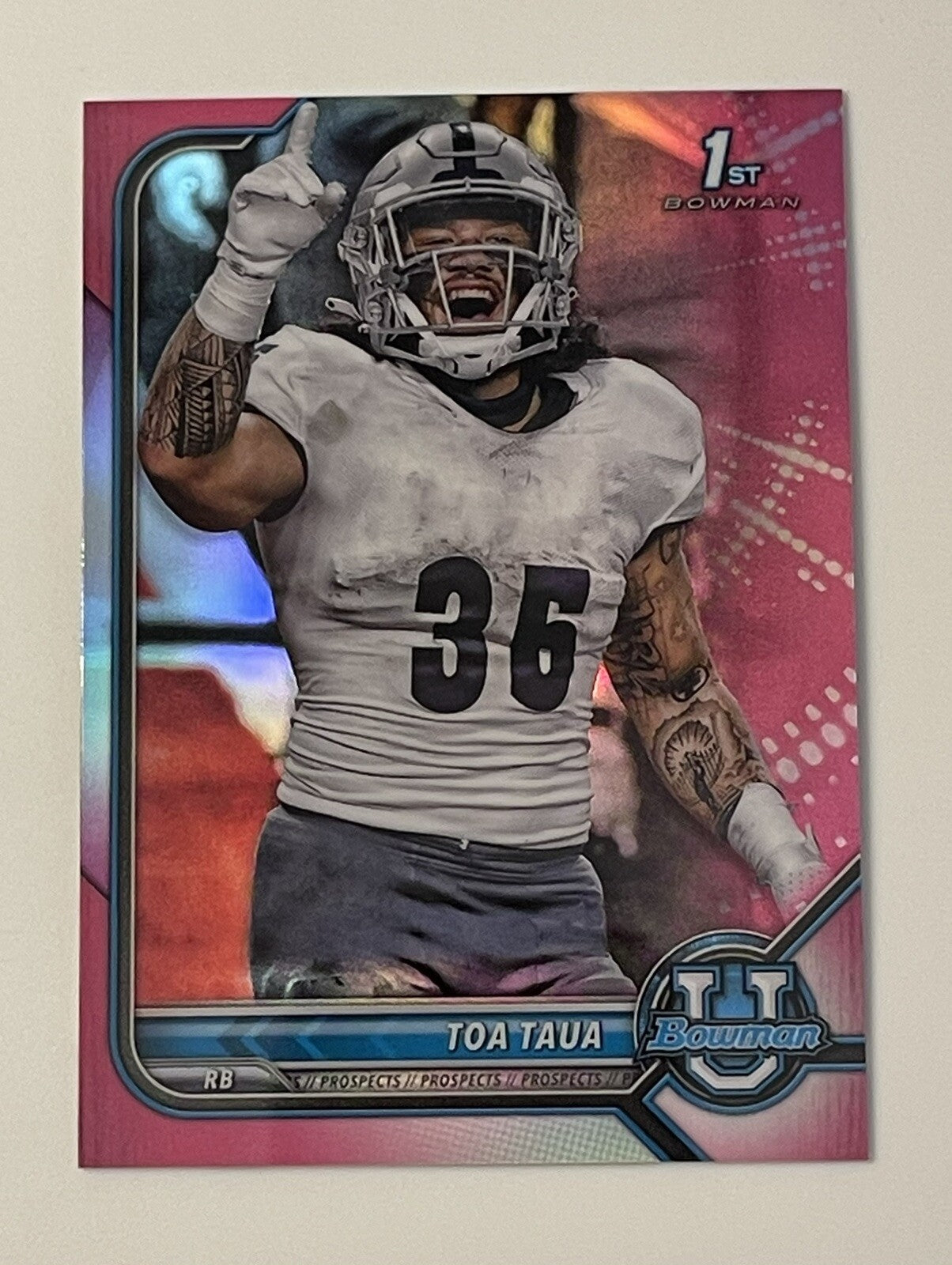 2022 1st BOWMAN UNIVERSITY PINK REFRACTORS RC TOA TAUA ROOKIE NCAA NEVADA MINT!