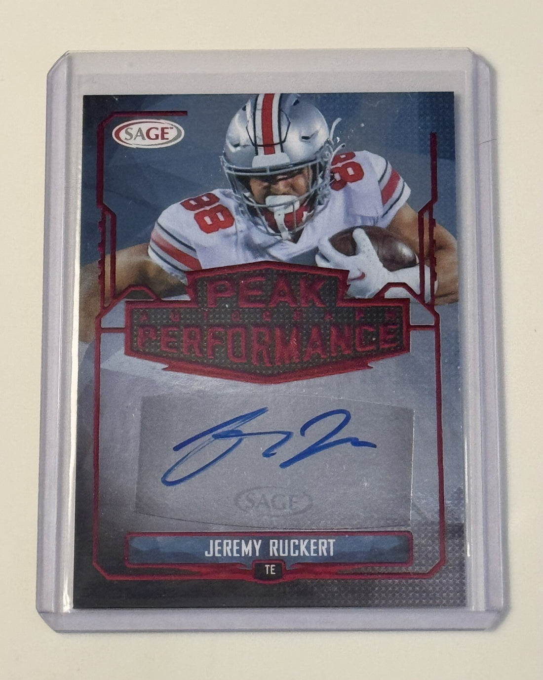 Jeremy Ruckert RC Auto 2022 SAGE High Peak Performance - The OH/NFL Jets #PKA-JR