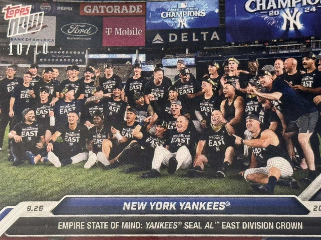 2024 Topps Now NY Yankees ALL RISE AL East Division Champions baseball card