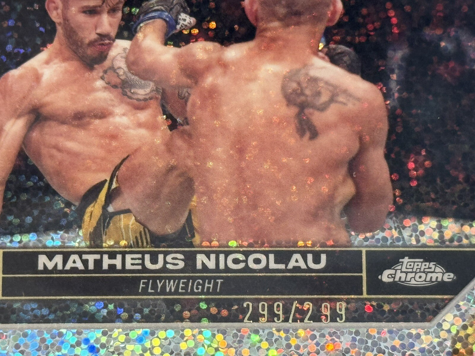 2024 Topps Chrome UFC /299 Matheus Nicolau Flyweight - Prizm Refractor Card #128