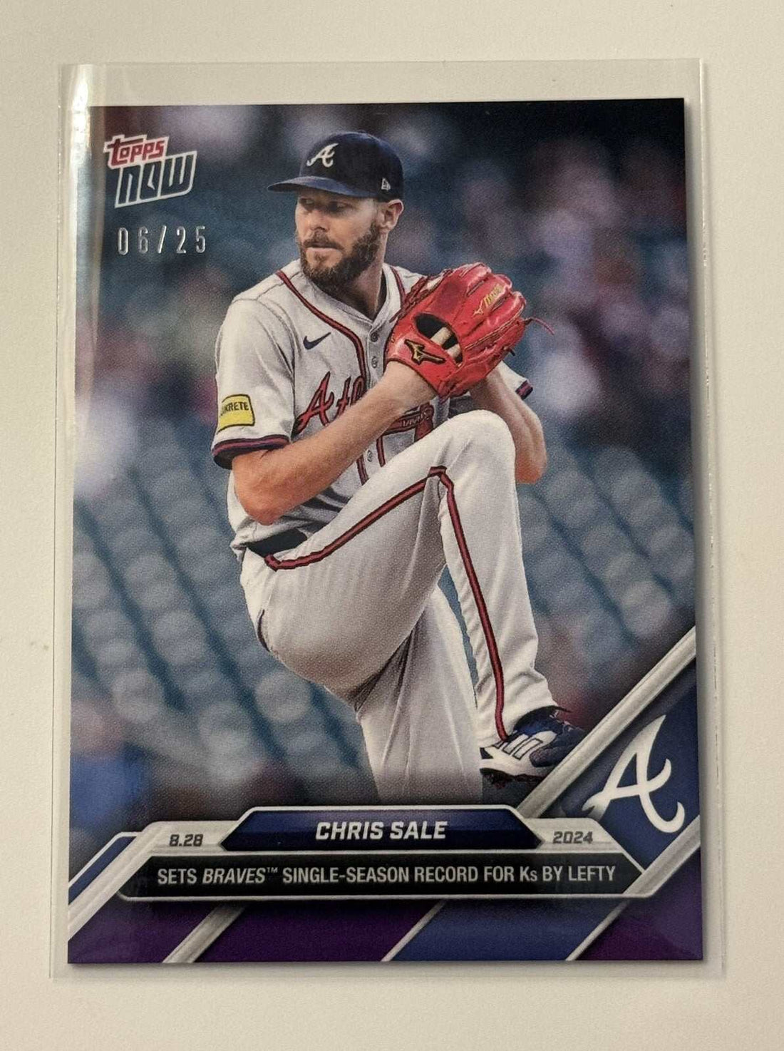 2024 Topps Now Chris Sale Braves Ks Record limited edition MLB card