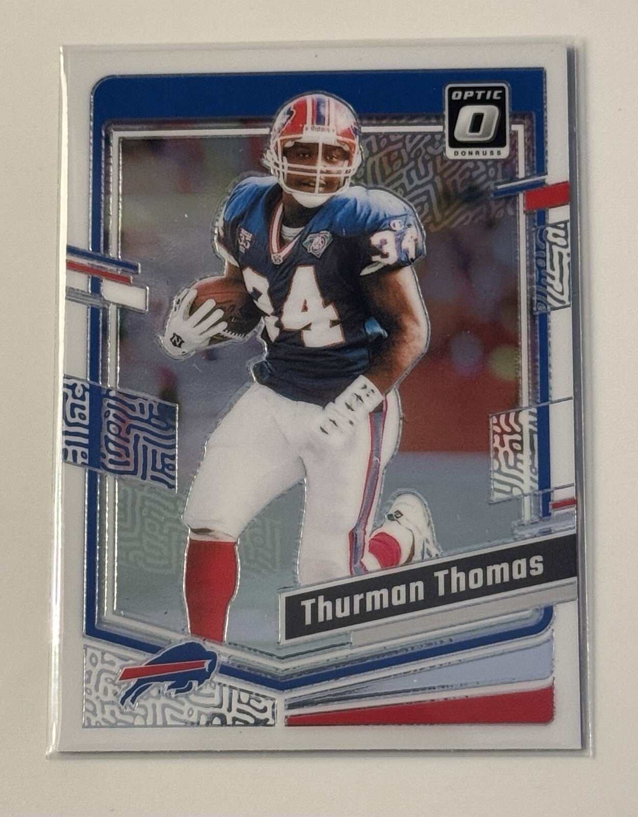 Thurman Thomas 2023 Panini Donruss Optic Football Silver Holo Prizm Card #24 Buffalo Bills