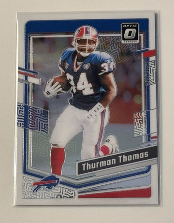 Thurman Thomas 2023 Panini Donruss Optic Football Silver Holo Prizm Card #24 Buffalo Bills