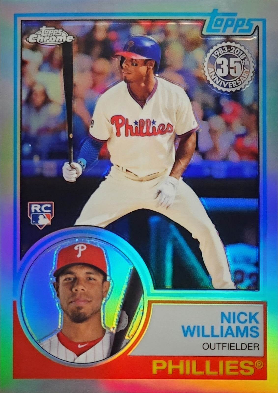 Nick Williams 2018 Topps Chrome 1983 35th Ann. RC REFRACTOR 83T-20 JUST PULLED!