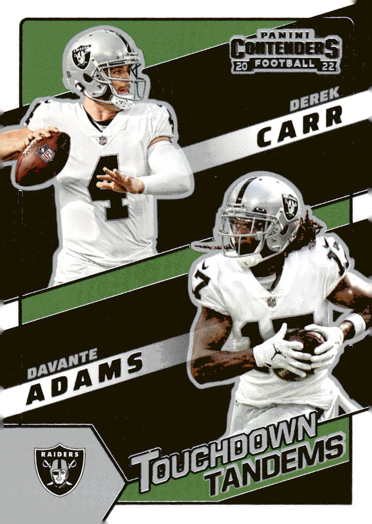 2022 Panini Contenders #TDT-LV Davante Adams / Derek Carr SN25 Touchdown Tandem*