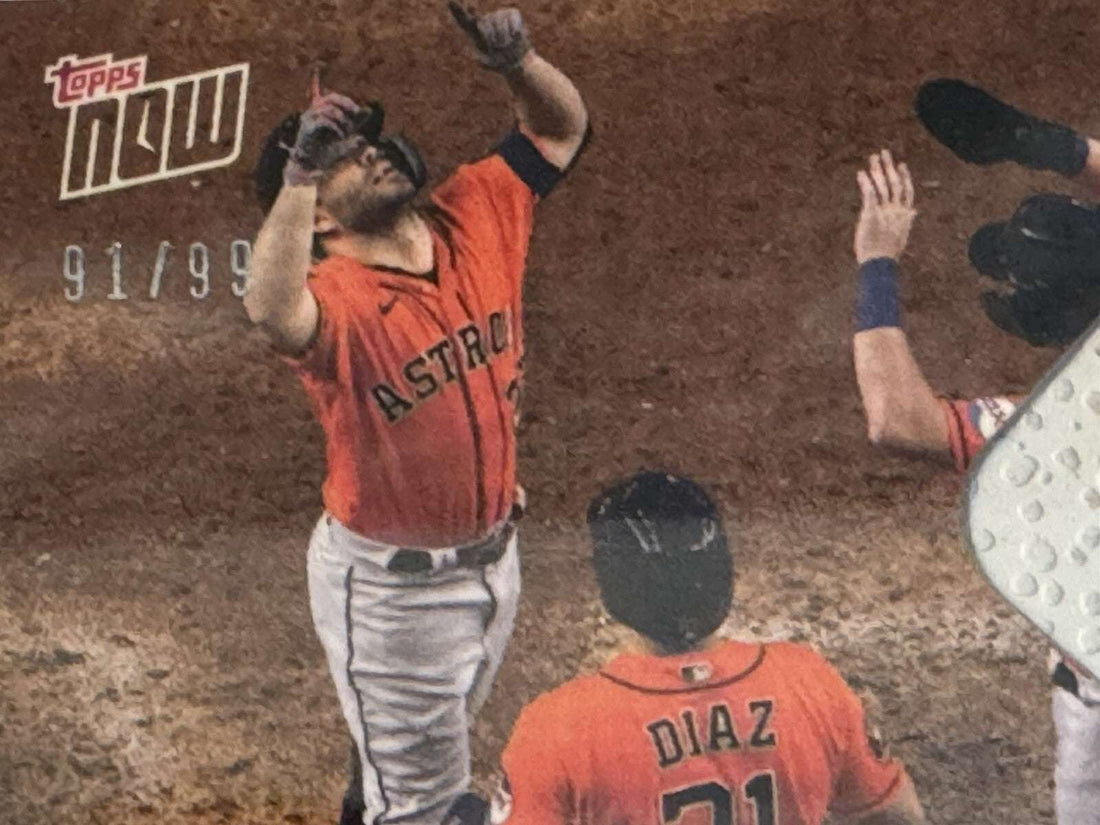 2023 Topps Now Jose Altuve game-used base relic card 91 of 99 Houston Astros ALCS edition