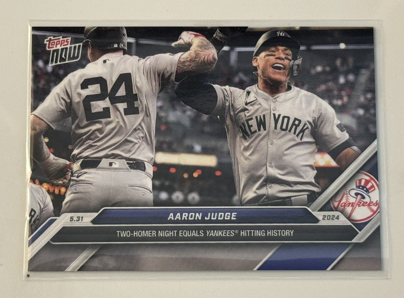 Aaron Judge - 2024 MLB TOPPS NOW Card 249 - Surpasses Gehrig NY Yankees History*