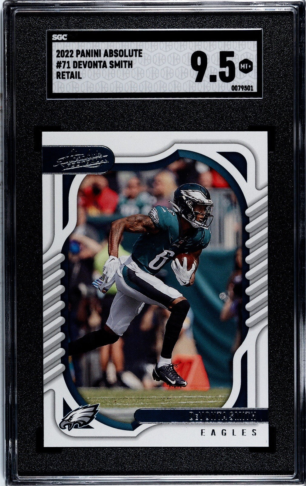 DeVonta Smith Green 2022 Panini Absolute #71 NFL Philadelphia Eagles QB SGC 9.5*