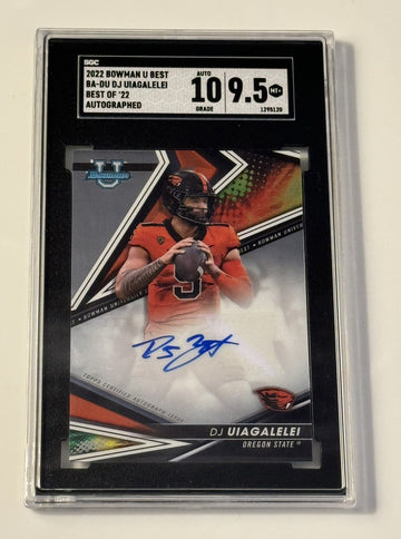 2022-23 Bowman's Best University DJ Uiagalelei RC Autographed Card BADU SGC 9.5