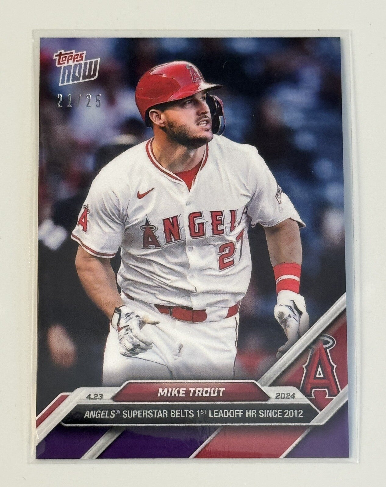 21/25 Mike Trout* Leadoff HR Since 2012 - 2024 MLB TOPPS NOW - MLB LA Angels 115