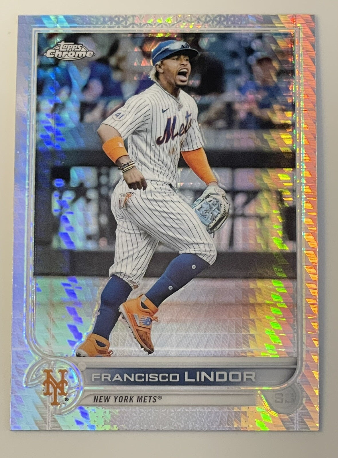 2022 Topps Chrome Francisco Lindor Refractor MLB New York Mets Baseball Card 166