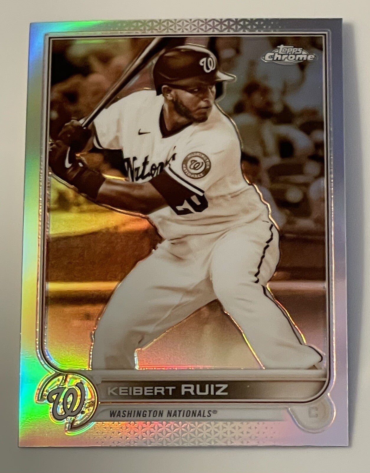 2022 Topps Chrome Keibert Ruiz Washington Nationals Negative Refractor Card #218
