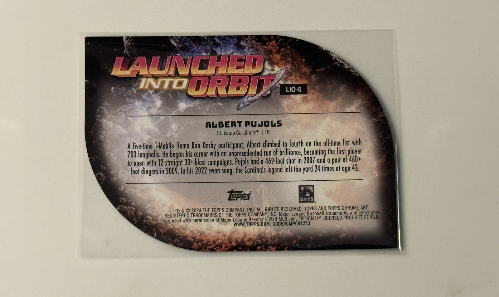 2024 Topps Cosmic Chrome Albert Pujols Launched Into Orbit MLB SL Cardinals Card