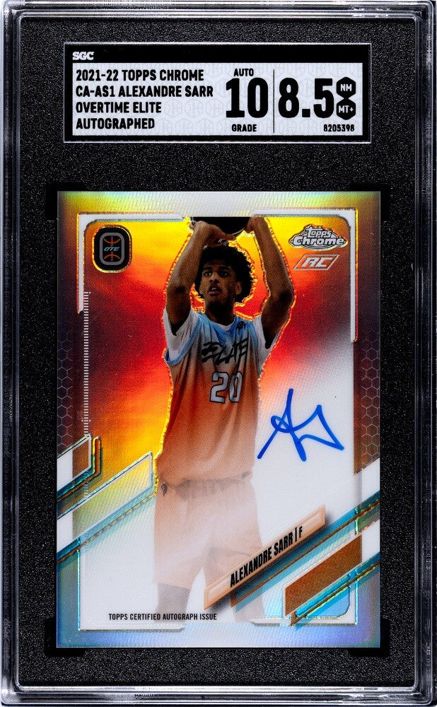 2021-22 Topps Chrome OTE Autograph Alexandre Sarr RC NBA Wizards #CA-AS1 SGC 8.5