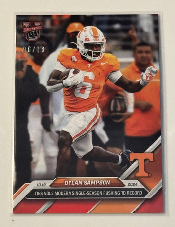 6/10* Dylan Sampson RC Ties Vols TD Record 2024 Bowman U Now Football #30 READY!