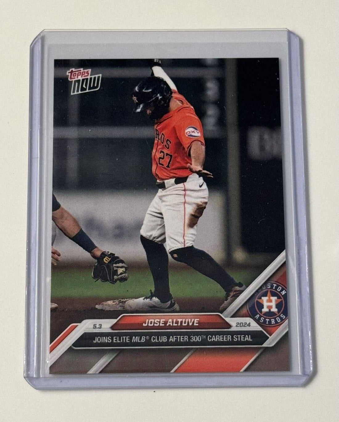 2024 Topps Now MLB Jose Altuve Houston Astros 300th career steal collectible card