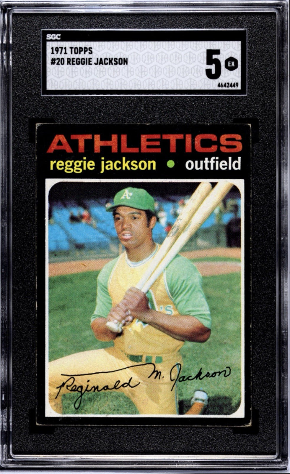 1971 Topps REGGIE JACKSON* NEW SLAB MLB Oakland Athletics Baseball #20 SGC 5 EX*