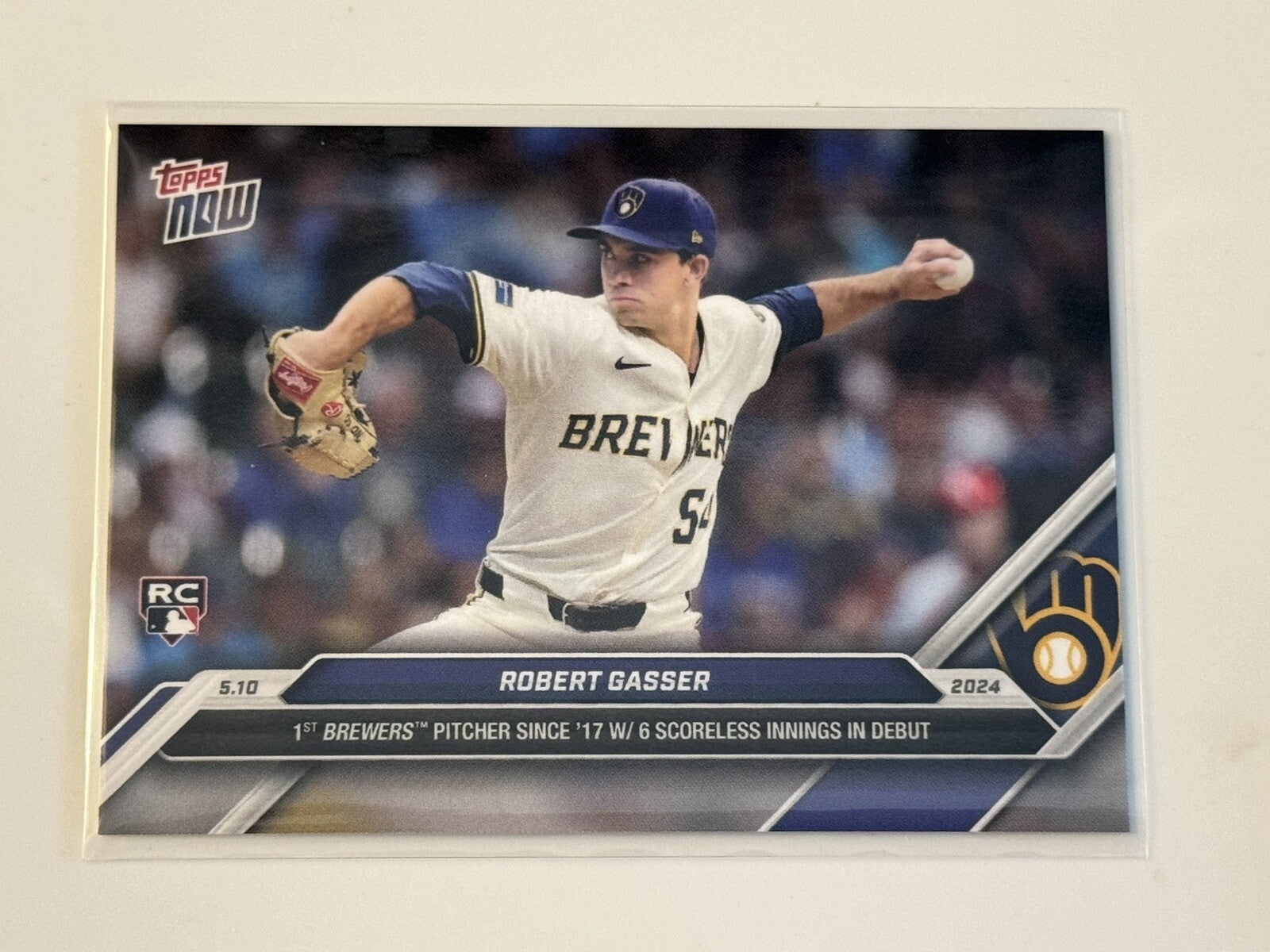 Robert Gasser RC* 2024 MLB TOPPS NOW 174 - 1st WIN Rookie DEBUT Brewers IN HAND*