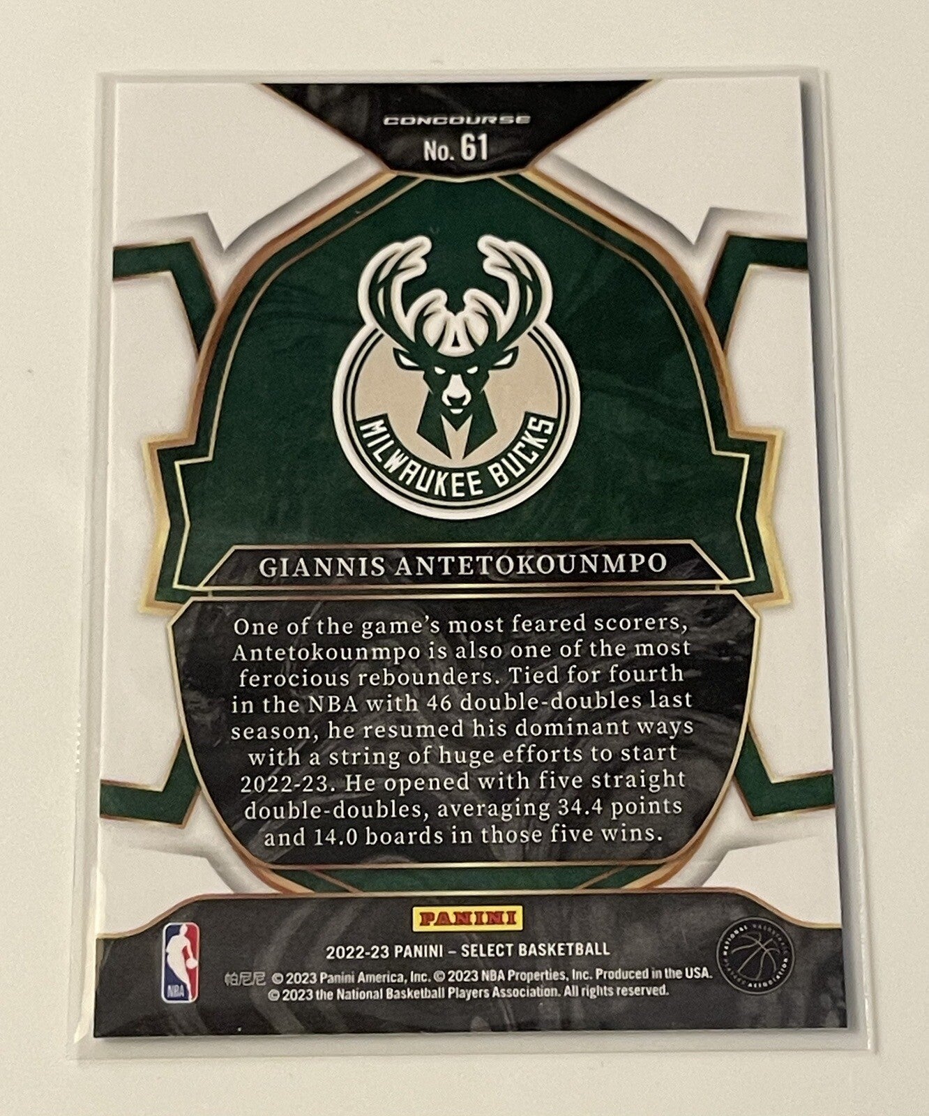 2022-23 Panini Select Giannis Antetokounmpo* Concourse Blue Prizm NBA Bucks #61*