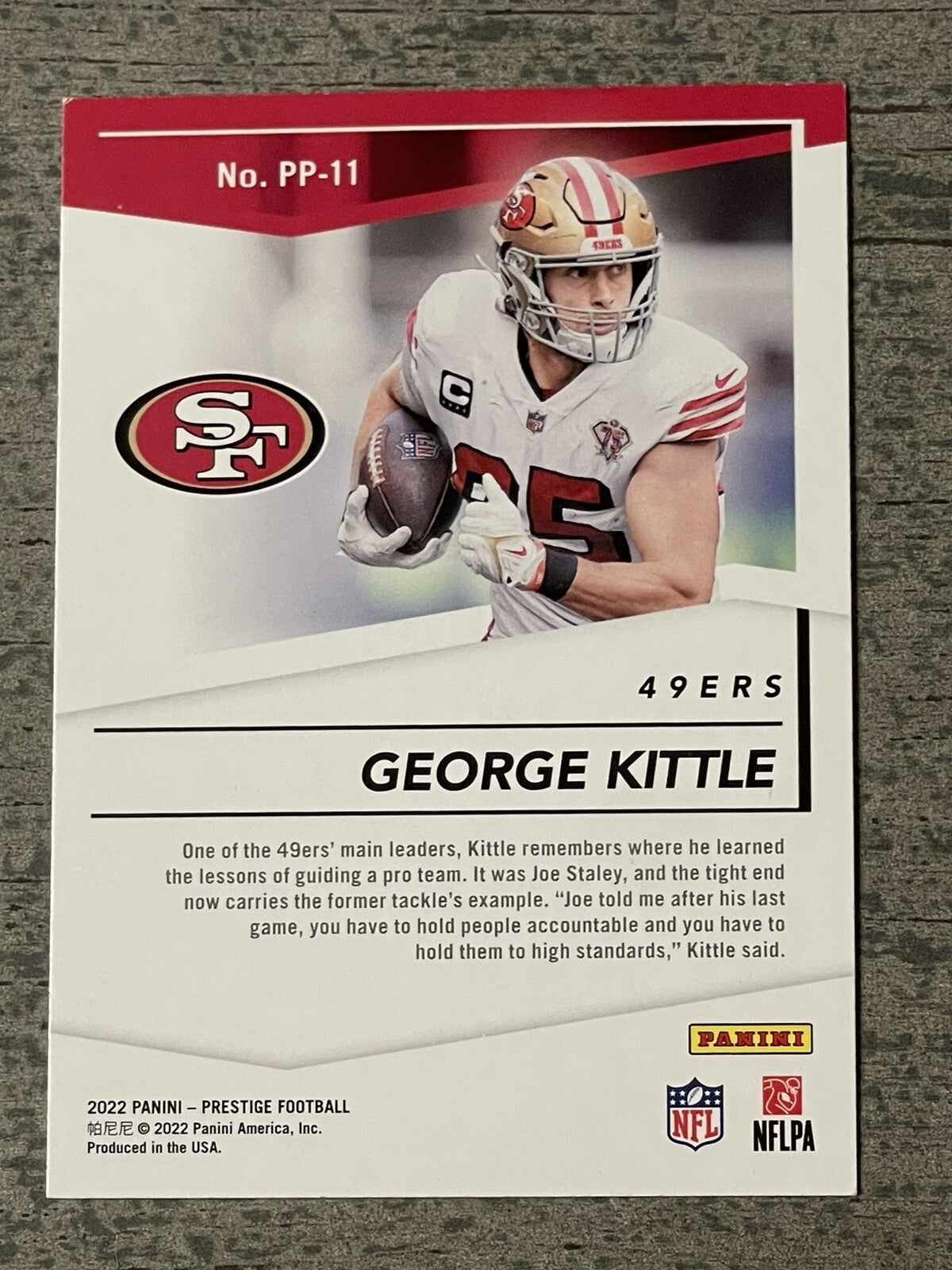 GEORGE KITTLE 2022 Panini Prestige Prestigious Pros Insert #PP-11 MINT! NFL 49’s