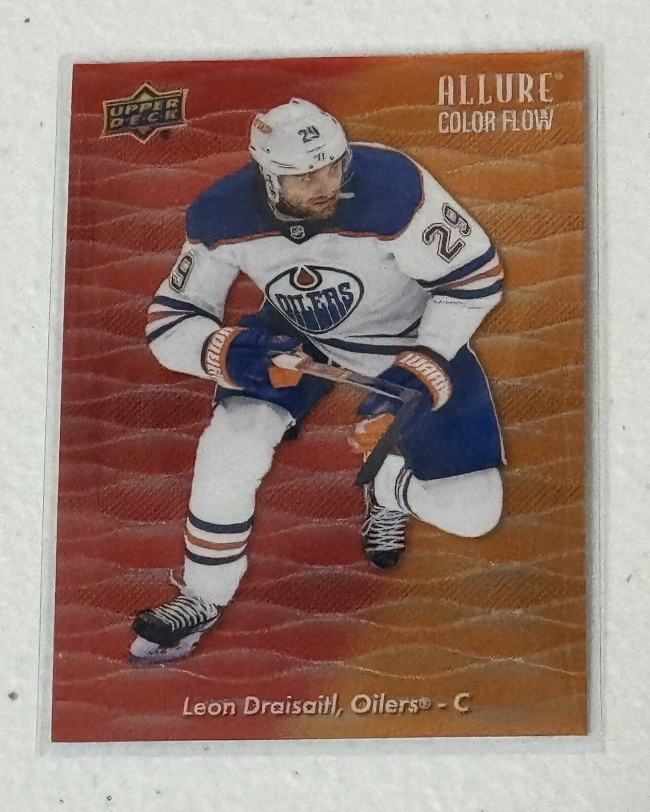 Leon Draisaitl 2023-24 Upper Deck NHL Allure Color Flow Red Orange CF-26 Oilers*