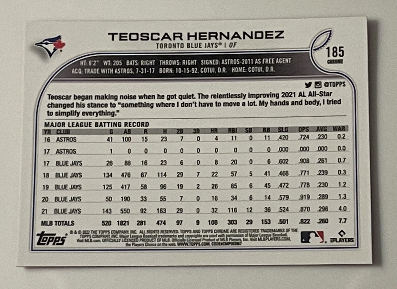 2022 TOPPS CHROME Update Oneil Cruz* RC Refractor* Generation Pittsburgh Pirates