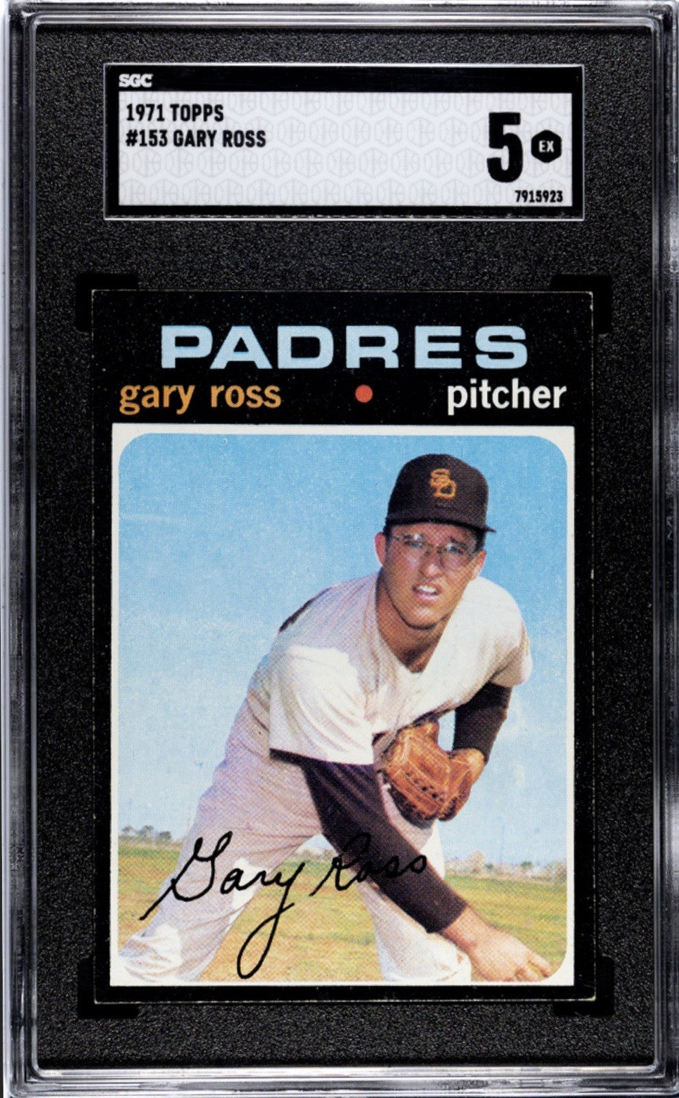1971 Topps Gary Ross Card #153 SGC 5 MLB SD Padres - 54 HOF Players In This SET!