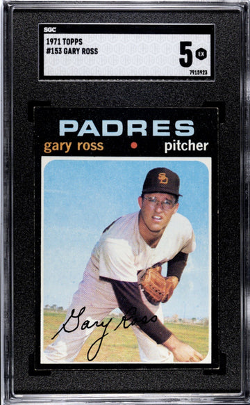 1971 Topps Gary Ross Card #153 SGC 5 MLB SD Padres - 54 HOF Players In This SET!